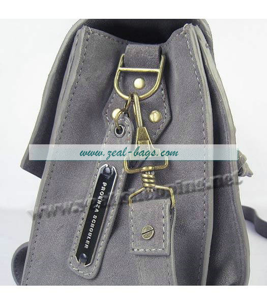 Knockoff Proenza Schouler Suede PS1 Satchel Bag in Grey Cow Suede Leather - Click Image to Close